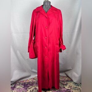 Vtg Forecaster of Boston Red Trench Rain Coat In A Bag UNION TAGS Womens M 1960s
